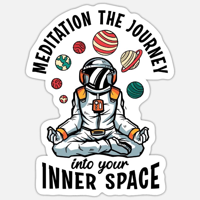 Le champignon spatial médite la science du système solaire Sticker taille S (10 x 10 cm)