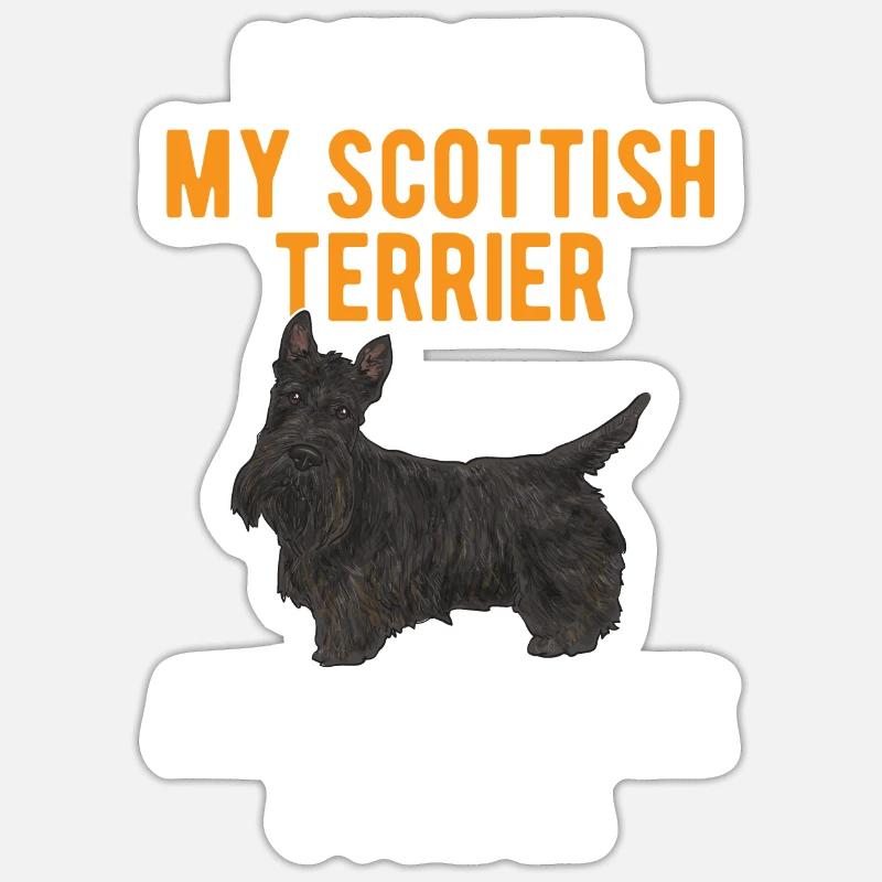 Terrier écossais Scottie Chien - Sticker taille S (10 x 10 cm) - blanc mat