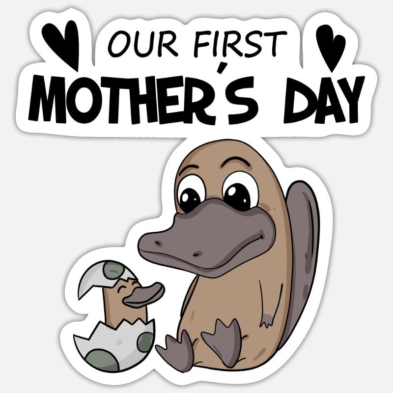 Muttertag - erster Muttertag Geschenk - Sticker Größe S (10 x 10 cm) - Mattweiß