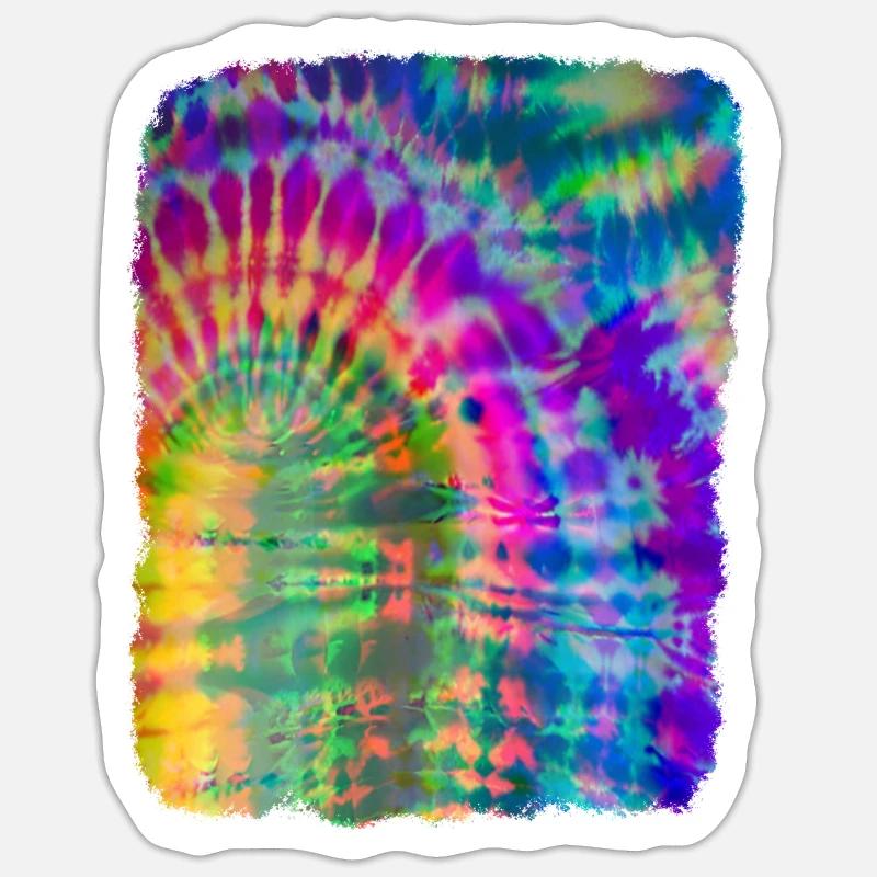 Tie Dye Batik - Sticker size S (10 x 10 cm) - white matte
