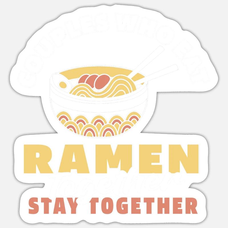 Ramen Couple - Sticker taille S (10 x 10 cm) - blanc mat
