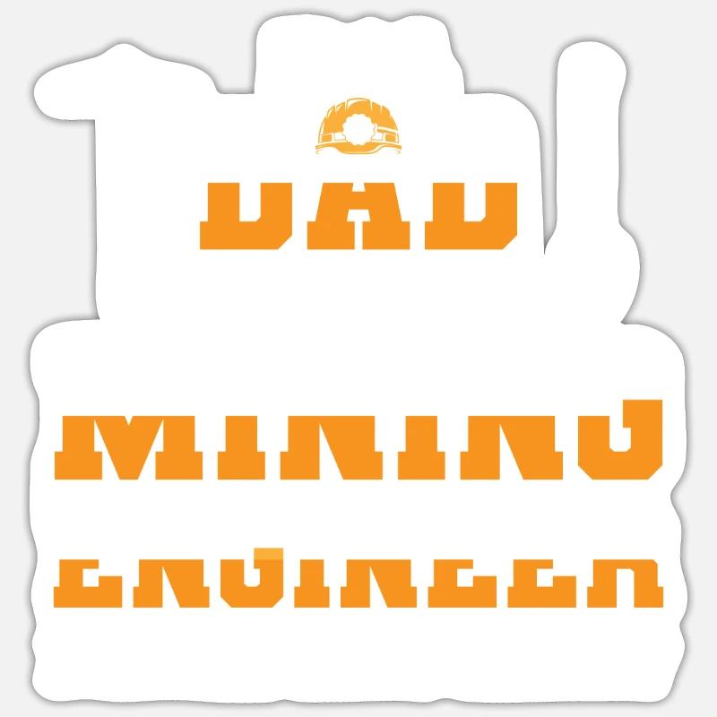 Engineer Papa Mining Engineer - Sticker size S (10 x 10 cm) - white matte