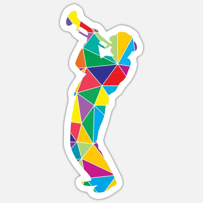 Low Poly Polygon Trumpet Sticker size S (10 x 10 cm)