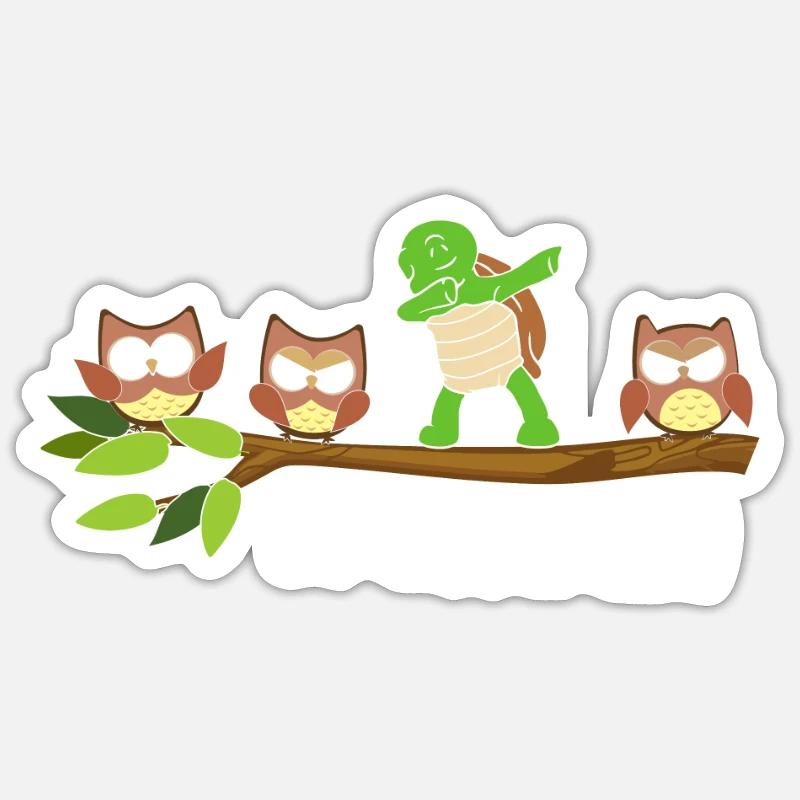 Soyez différent Dabbing Turtle - Sticker taille S (10 x 10 cm) - blanc mat