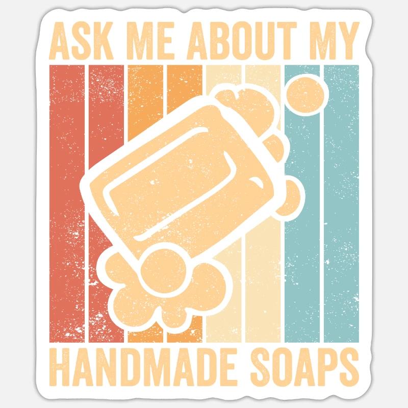 Fabricant de savon amusant - Sticker taille S (10 x 10 cm) - blanc mat