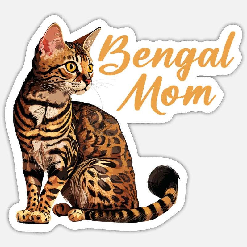 chat du Bengale, Chat du Bengale rosé Sticker taille S (10 x 10 cm)
