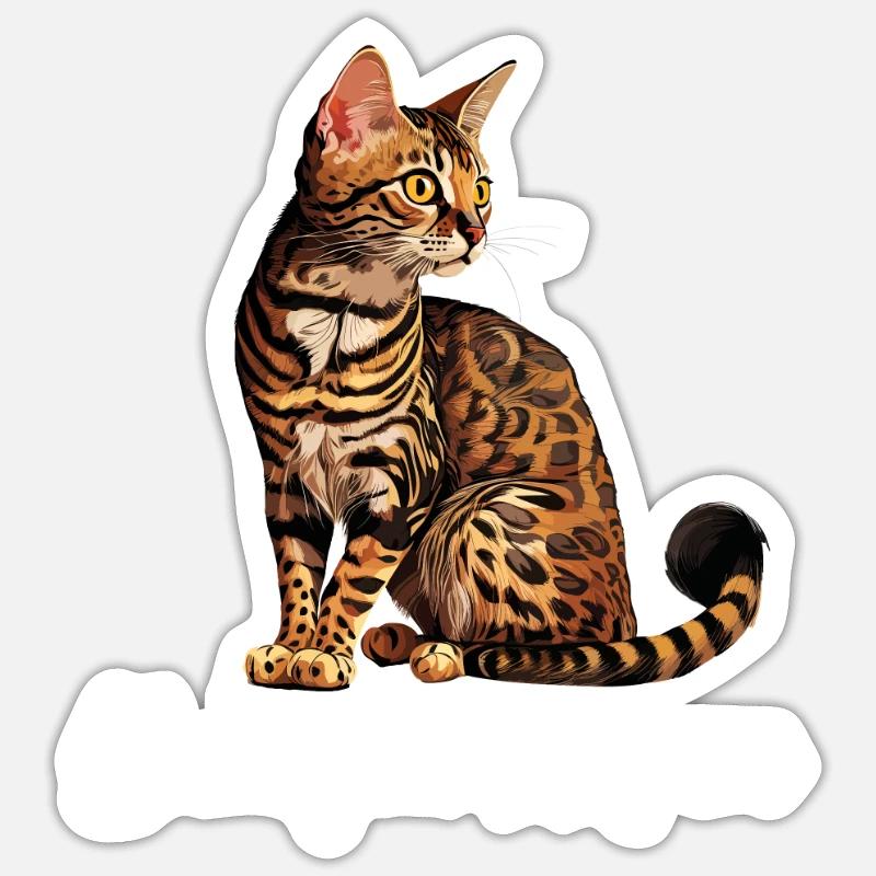 chat du Bengale, Chat du Bengale rosé Sticker taille S (10 x 10 cm)