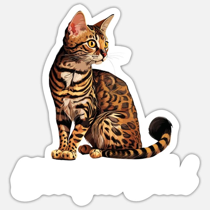 chat du Bengale, Chat du Bengale rosé Sticker taille S (10 x 10 cm)