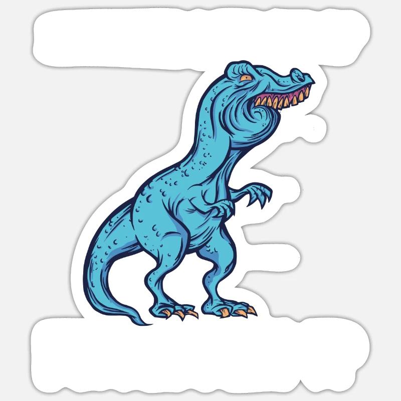 TRex Meme Dinosaurier mit Überbiss Steffen mit ph - Sticker Größe S (10 x 10 cm) - Mattweiß