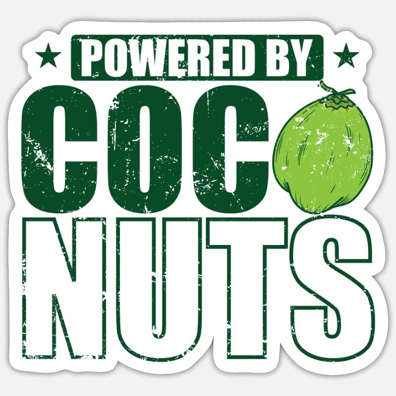 Powered by Coconuts Palm Exotic Fruit Sticker size S (10 x 10 cm)