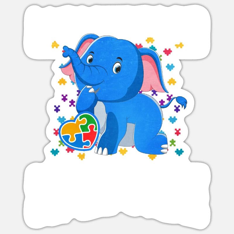 Autismus Autism Geschenk - Sticker Größe S (10 x 10 cm) - Mattweiß