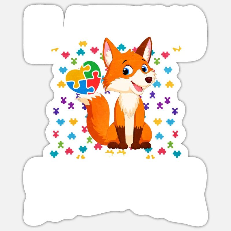 Cadeau autisme autisme - Sticker taille S (10 x 10 cm) - blanc mat