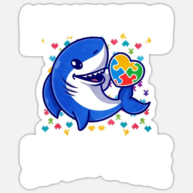 Cadeau autisme autisme - Sticker taille S (10 x 10 cm) - blanc mat