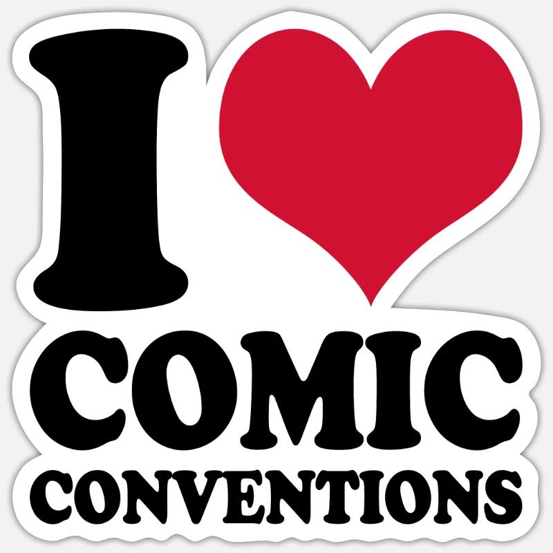 Comic Messe I Love Comic Conventions Sticker Größe S (10 x 10 cm)