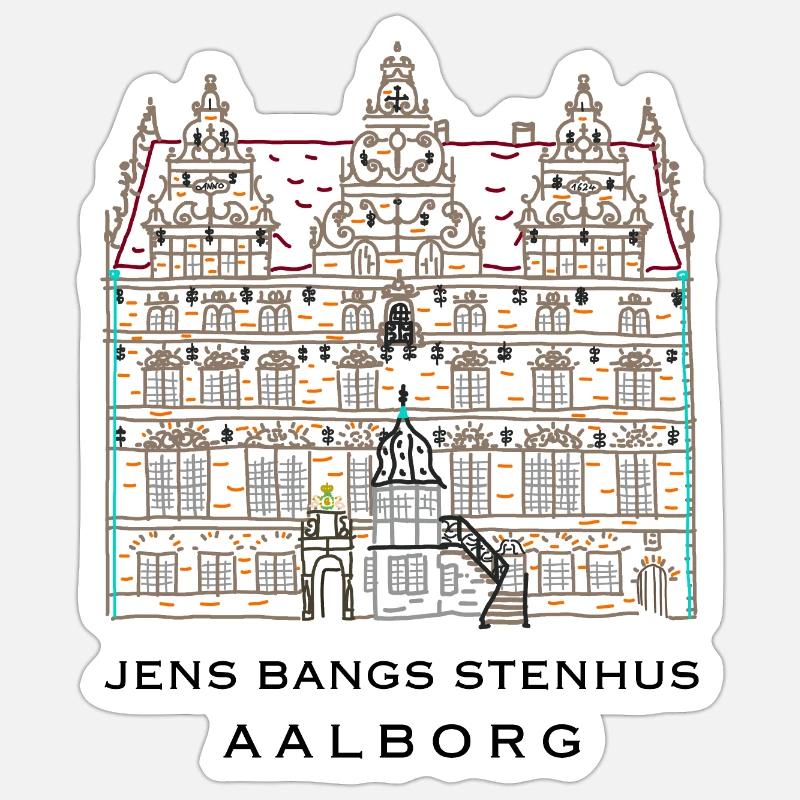 Aalborg, Jens Bangs Stenhus, Dänemark Sticker Größe S (10 x 10 cm)