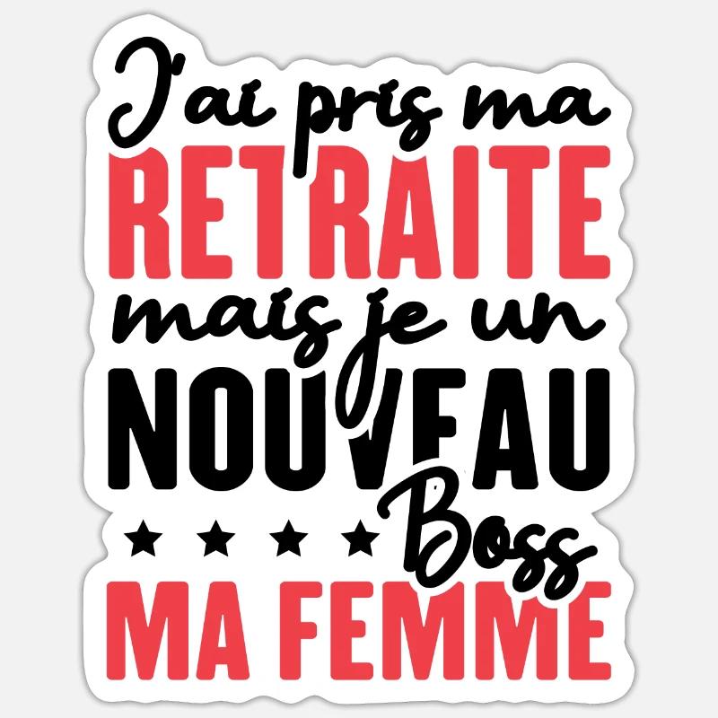 J'ai pris ma retraite - Sticker taille S (10 x 10 cm) - blanc mat
