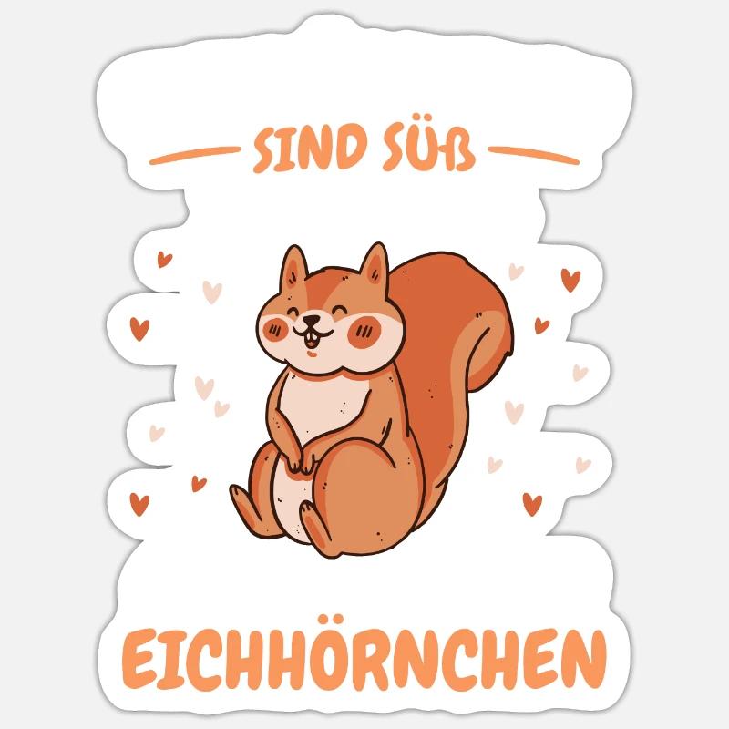 Eichhörnchen Baumhörnchen Squirrel - Sticker Größe S (10 x 10 cm) - Mattweiß