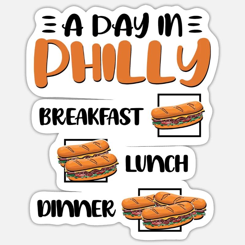 Philly Breakfast Sandwich Sticker Größe S (10 x 10 cm)