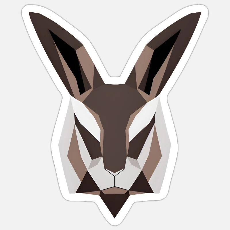 Minimalist Rabbit - Sticker size S (10 x 10 cm) - white matte