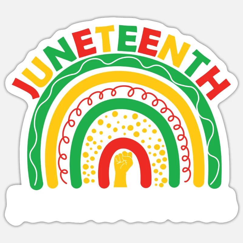 Juneteenth Boho Regenbogen 19. Juni 1865 Juneteent Sticker Größe S (10 x 10 cm)
