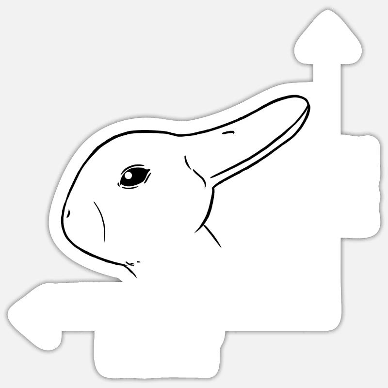Rabbit Duck Graph Math Easter - Sticker size S (10 x 10 cm) - white matte