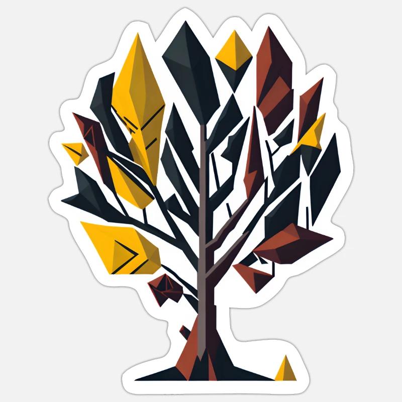 Abstract Tree - Sticker size S (10 x 10 cm) - white matte