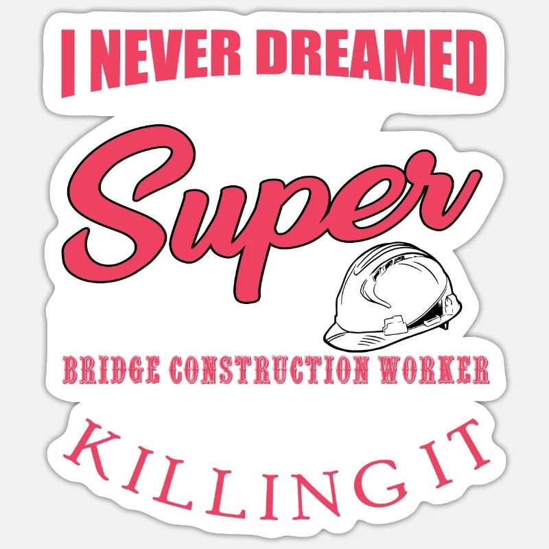 Drôle de conception de constructeur de pont Sticker taille S (10 x 10 cm)