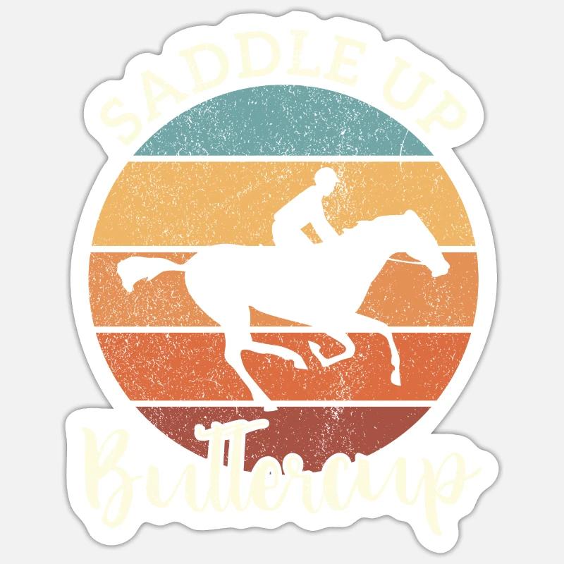 Manger Dormir Chevaux de course Répéter Cavalier Cheval Sticker taille S (10 x 10 cm)