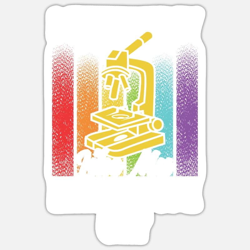 J’aime vraiment mon microscope Microscope - Sticker taille S (10 x 10 cm) - blanc mat