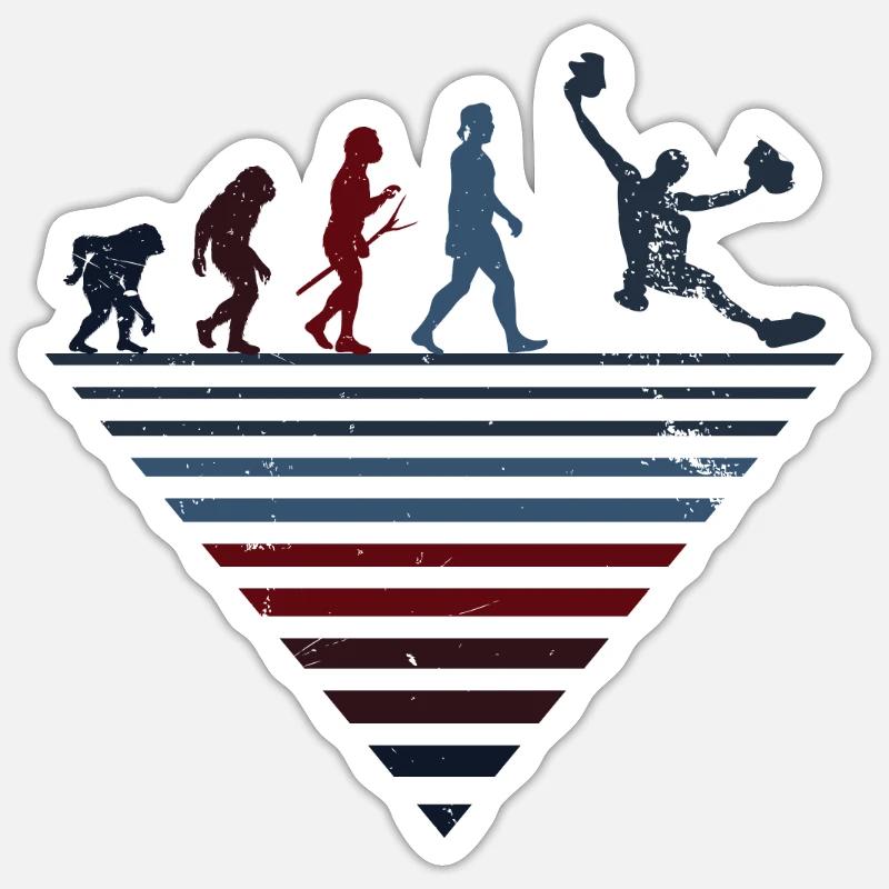 Menschliche Evolution - Vintage Bouldern - Sticker Größe S (10 x 10 cm) - Mattweiß