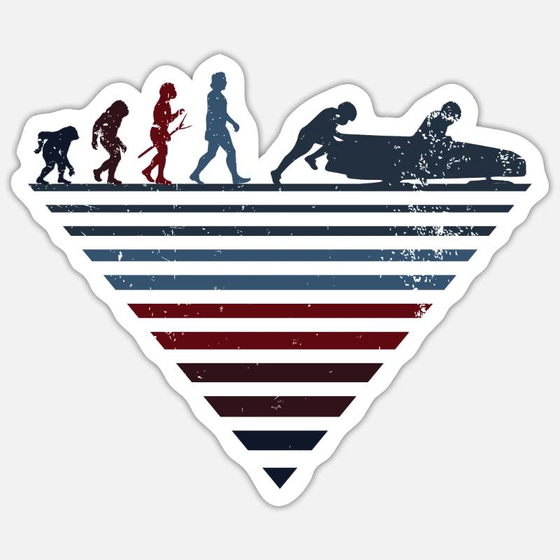 Human Evolution - Vintage Bobsled Sticker size S (10 x 10 cm)