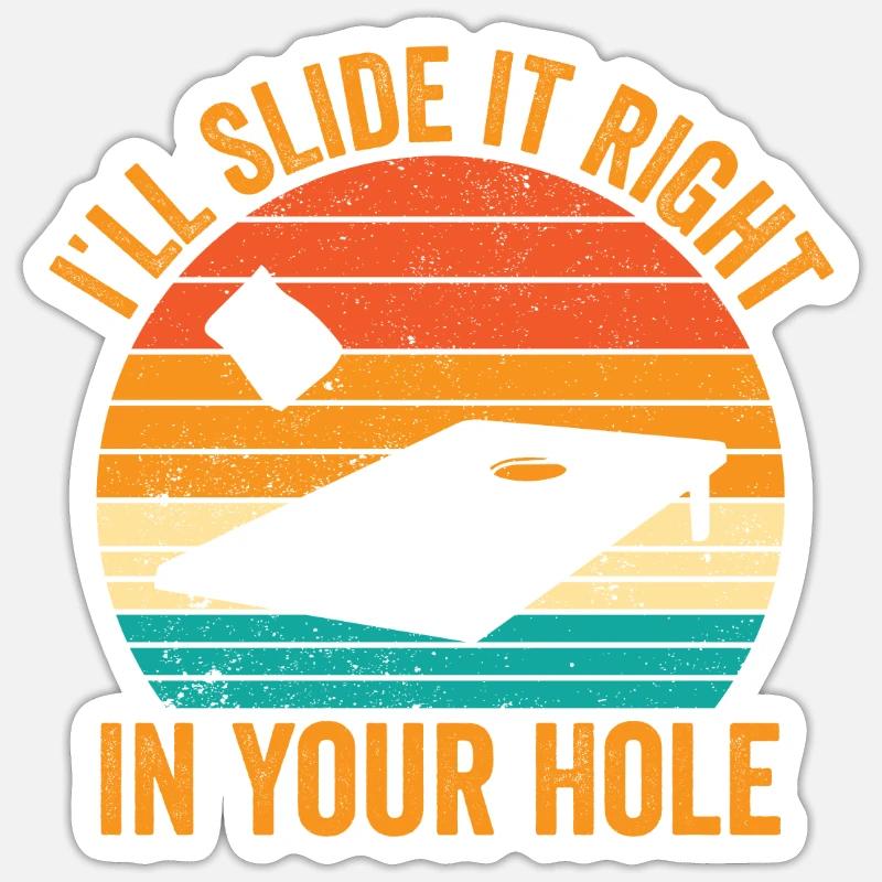 Funny Cornhole Corn Hole Retro Sticker size S (10 x 10 cm)