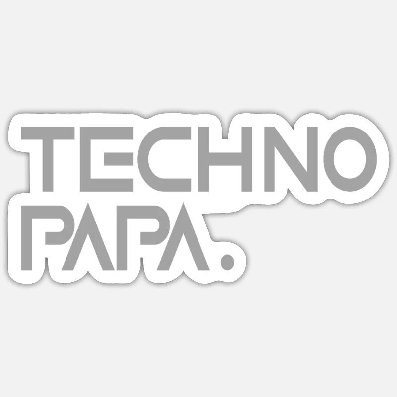 Techno Papa - Sticker size S (10 x 10 cm) - white matte