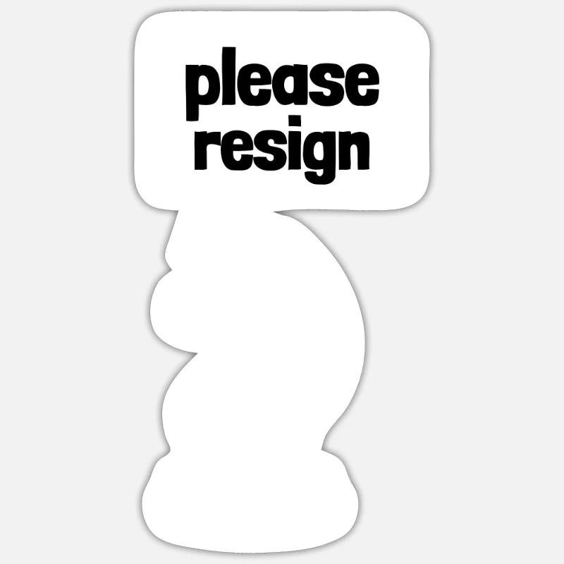 Chess Please Resign Sticker size S (10 x 10 cm)