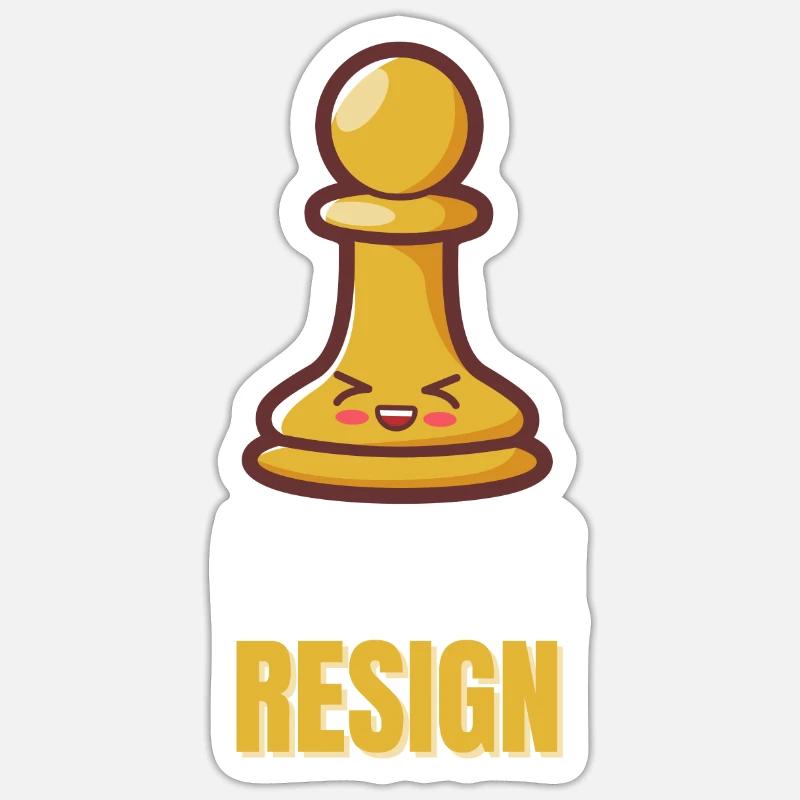 Chess Please Resign - Sticker size S (10 x 10 cm) - white matte