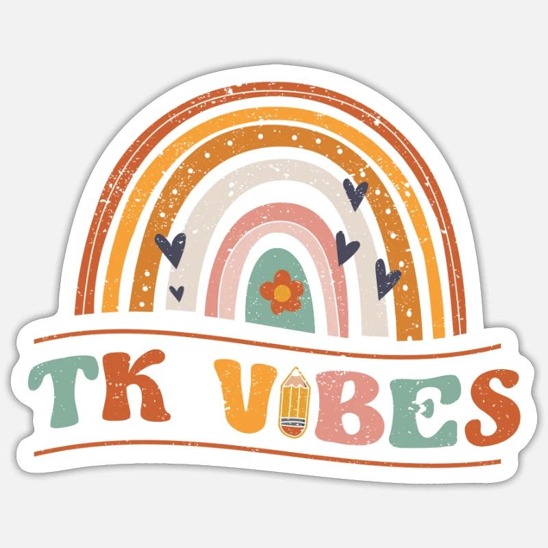 TK Vibes Enseignant Élève Enseignant - Sticker taille S (10 x 10 cm) - blanc mat