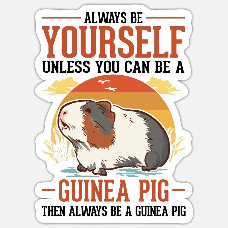 Cochon d’Inde Cadeau Cochon d’Inde - Sticker taille S (10 x 10 cm) - blanc mat