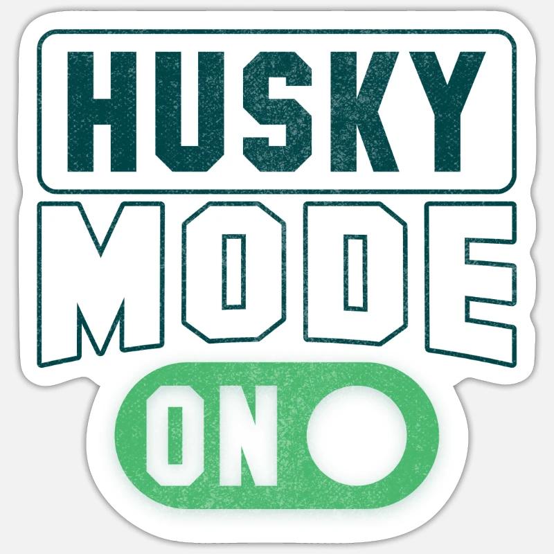 Husky mode on - Sticker Größe S (10 x 10 cm) - Mattweiß
