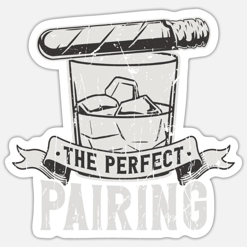 Die perfekte Kombination - Zigarre Sticker Größe S (10 x 10 cm)