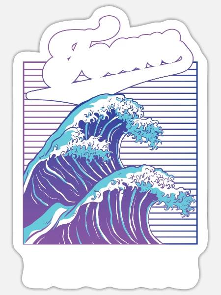 Team Nazaré Surfen Surfing Surfer Wellen - Sticker Größe S (10 x 10 cm) - Mattweiß