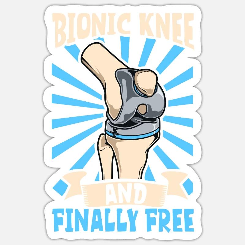 Finally free - knee prosthesis - Sticker size S (10 x 10 cm) - white matte