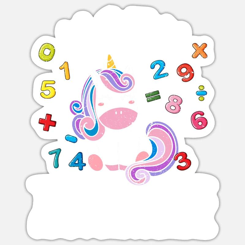 Mathelehrer sind Mathgical Lustige Einhorn Lehrer - Sticker Größe S (10 x 10 cm) - Mattweiß