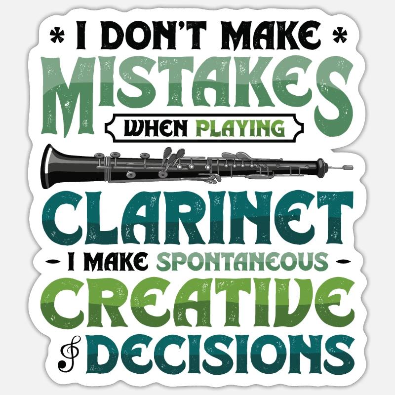 Clarinetist, makes spontaneous creativity Sticker size S (10 x 10 cm)