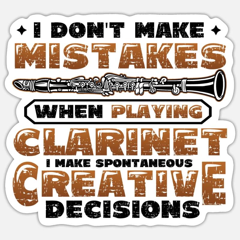 Clarinetist, makes spontaneous creativity Sticker size S (10 x 10 cm)