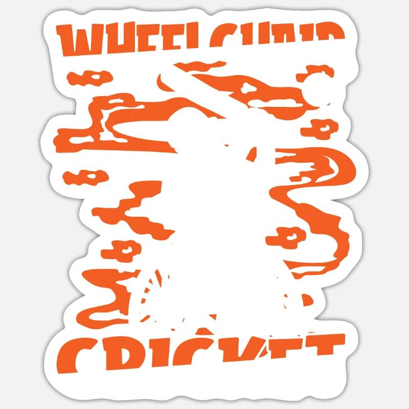 Fauteuil roulant de cricket - Sticker taille S (10 x 10 cm) - blanc mat