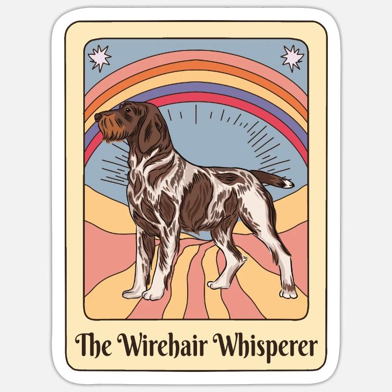 German Wirehaired Pointer Chien de chasse GWP Whispere Sticker taille S (10 x 10 cm)