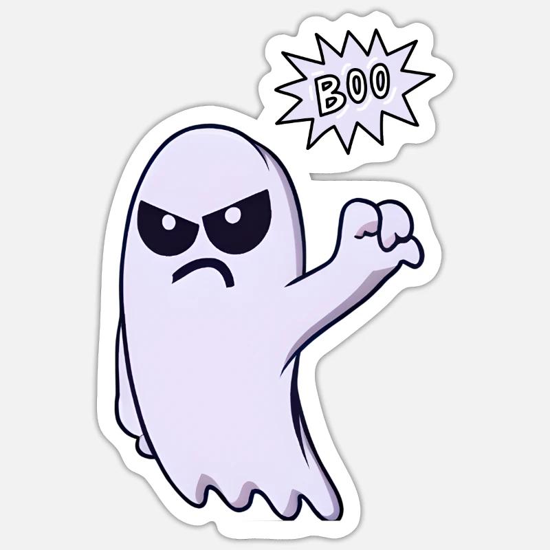 Fantôme de désapprobation - Sticker taille S (10 x 10 cm) - blanc mat