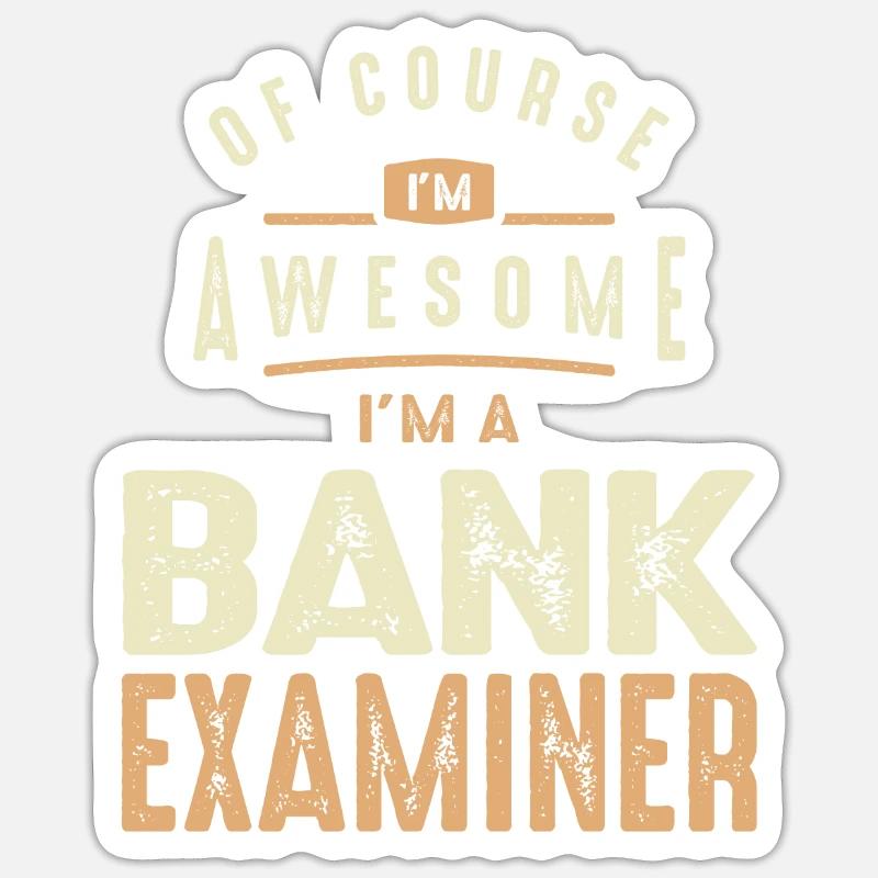 Super examinateur de banque - Sticker taille S (10 x 10 cm) - blanc mat