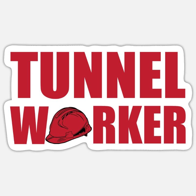 Tunnel workers - Sticker size S (10 x 10 cm) - white matte