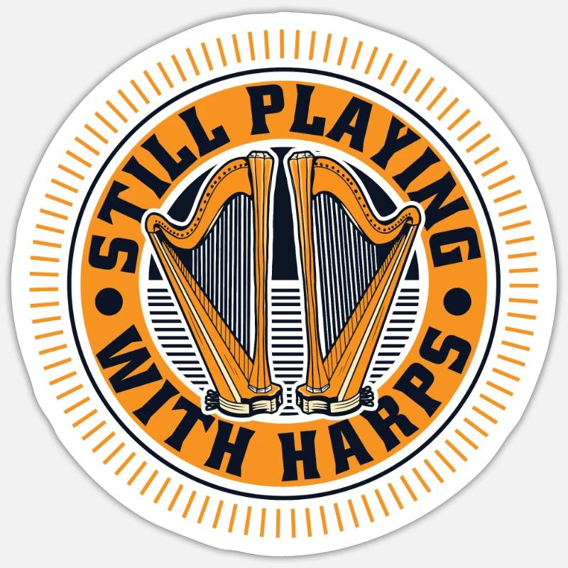 Still Playing With Harps Konzertharfe Harfe Sticker Größe S (10 x 10 cm)